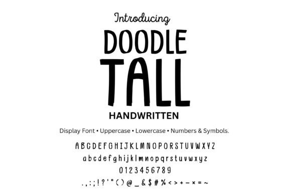 Doodletall: A Tall Handwritten Font for Editorial Design